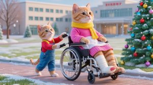 💖😢 От боли к надежде# Рыжий котёнок мчится в больницу с раненой мамой-кошкой и остаётся на стор