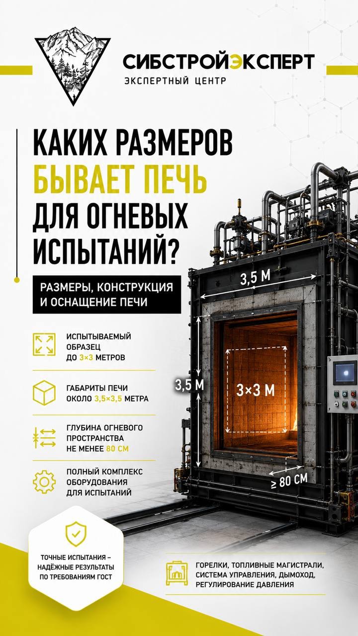 Каких размеров бывает печь для огневых испытаний? 🔥
