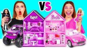 Строим Удивительный Кукольный Домик Барби vs Братц Челлендж # Простые Трюки для Декора