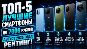ТОП‑5 смартфонов до 7000 рублей: лучшие бюджетные модели