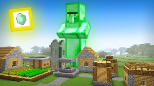К НАМ В ДЕРЕВНЮ ПРИШЁЛ ИЗУМРУДНЫЙ ЖИТЕЛЬ ГИГАНТ В МАЙНКРАФТ | Риколит Minecraft