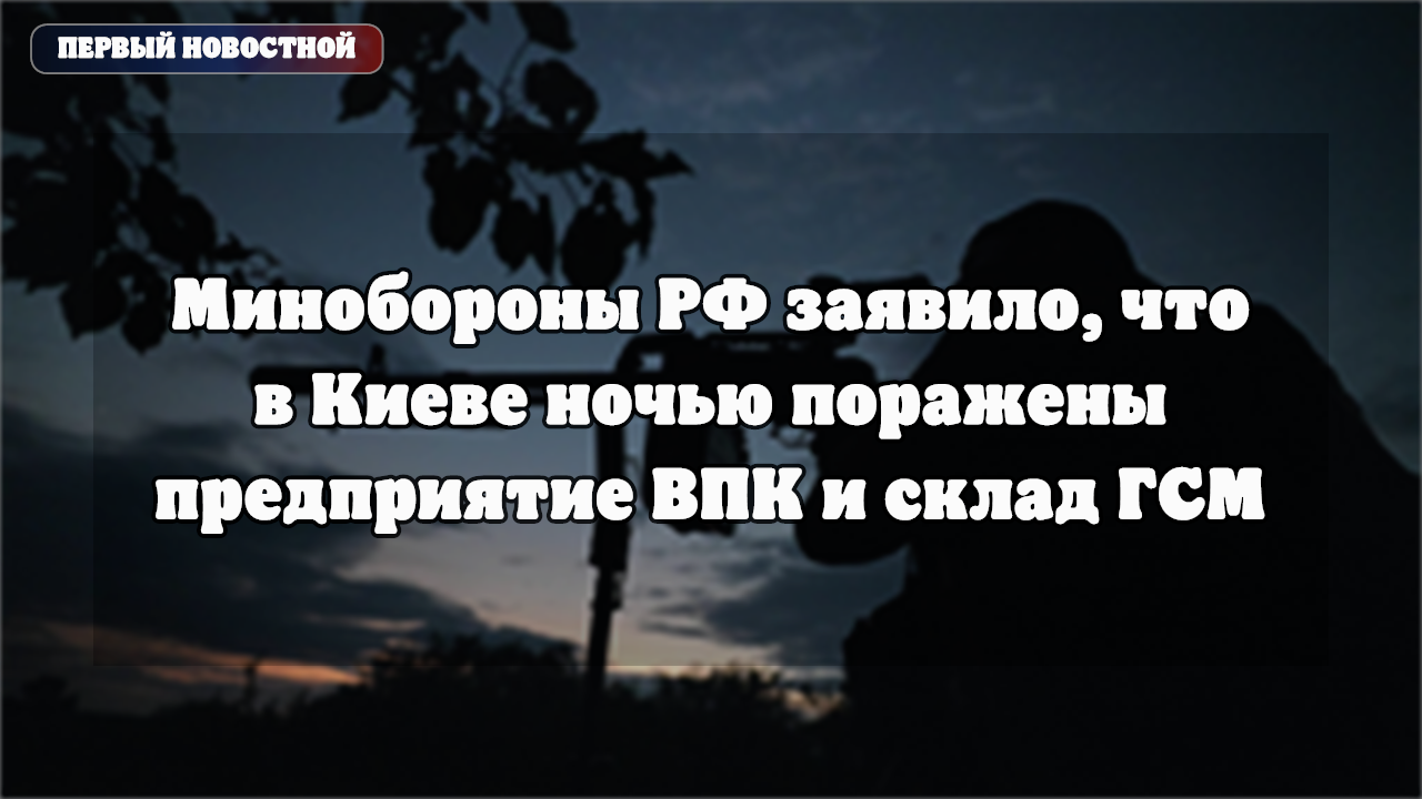 Минобороны РФ сообщило об ударе по объектам ВПК и логистики в Киеве