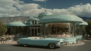 1950s Retrofuturistic Jazz Song Sunday Drive Diner Milkshake Coffee.
