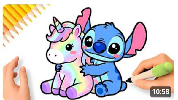 КАК НАРИСОВАТЬ СТИЧА С ЕДИНОРОГОМ🦄💓