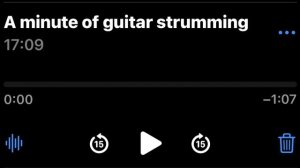 A minute of guitar strumming