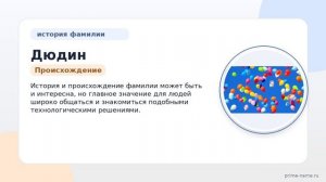 Фамилия Дюдин: происхождение, значение и склонение