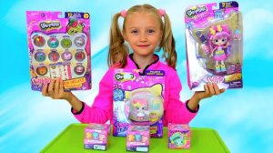 Полина показывает игрушки Shopkins Wild Style Стильная команда