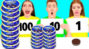 100 Слоев Еды Челлендж # Крутые Трюки с Едой с Fun Fun Challenge