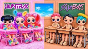 🍿 K-Pop Охотницы на Демонов: Руми и Джину в картонной и пушистой школе!