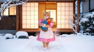 💖🐱 От неряшливой шерсти до праздничной радости# мама-кошка подстригла котенка и взяла его с соб