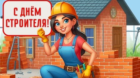 9 августа- день строителя. Роскошная музыкальная открытка.