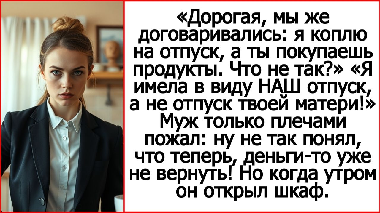 Я имела в виду мы копим на НАШ отпуск, а не отпуск твоей мамы. Истории из жизни про свекровь.