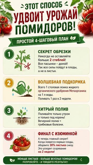 ЭТО удвоит урожай помидоров