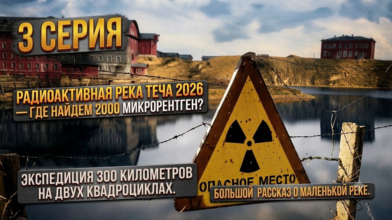 Большое путешествие по радиоактивной реке Теча на 2 квадроциклах. Заброшенные села, опасные места...