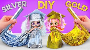 Серебряные и Золотые поделки для колледжа! 8 крафтов для кукол L.O.L.