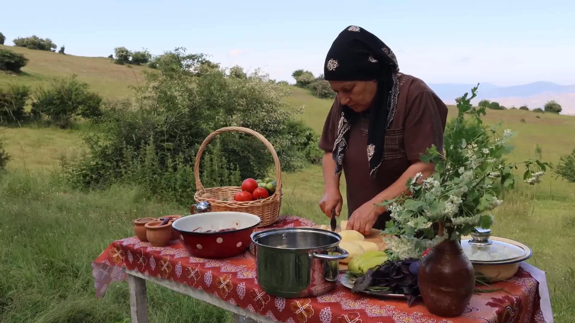 Жизнь женщины в отдаленных горах Азербайджанская Кухня Деревенская Кухня  Рецепты
