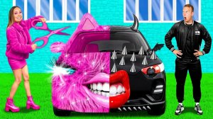 Розовая машина vs Черная машина Челлендж # Смешные Cитуации