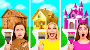 Домики Одного Цвета Бедная vs Богатая vs Ультра Богатая # Весёлые Идеи Для Декора