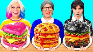 Кулинарный Челлендж# Уэнсдей Против Бабушки # Удивительные Кулинарные Лайфхаки от DaZaZa Challe