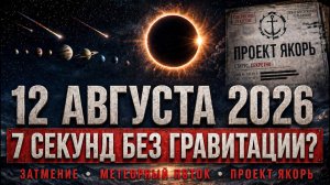 (СТЕБЛОВ)12 АВГУСТА 2026 - ДЕНЬ КОГДА НА 7 СЕКУНД ПРОПАДЁТ ГРАВИТАЦИЯ / ПРОЕКТ NASA «ЯКОРЬ»