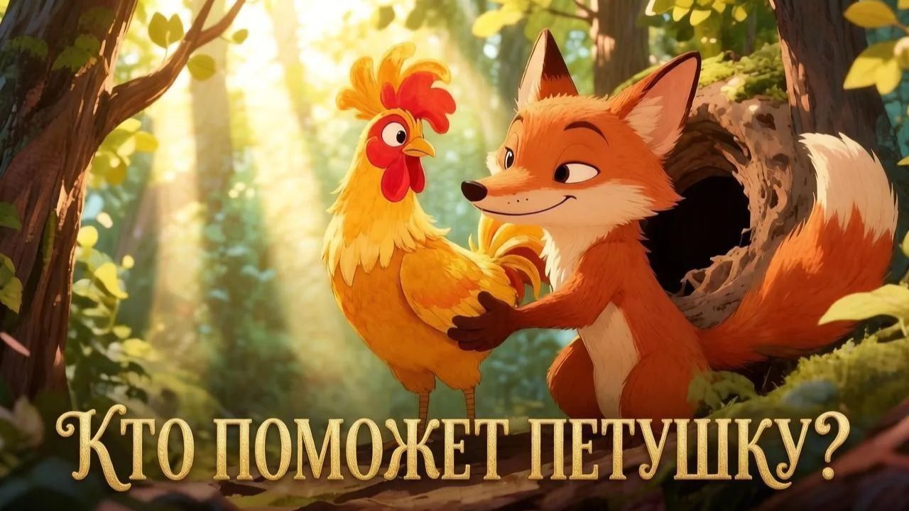 Как Петушок спасся от лисы? Сказка о дружбе и смелости.