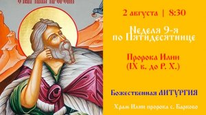 Неделя 9-я по Пятидесятнице. Пророка Илии́ (IX в. до Р. Х.). Божественная Литургия.