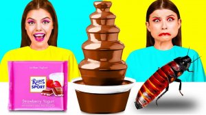 Шоколадный Фонтан Челлендж # Смешные Ситуации с Едой c DaZaZa Challenge