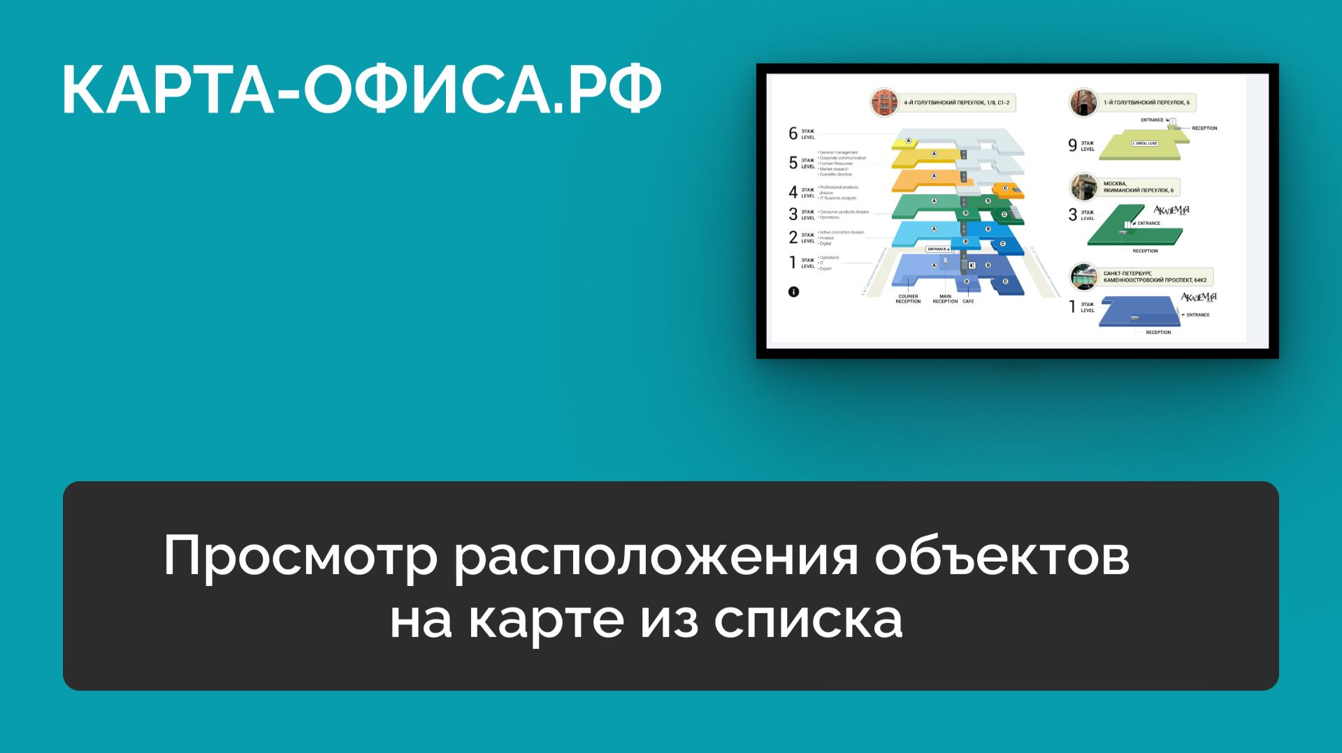Просмотр расположения объектов на карте из списка