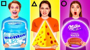 Геометрический Челлендж с Едой # Смешные Челленджи с DaZaZa Challenge