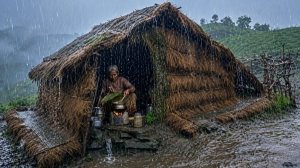 Настоящая деревенская жизнь в горах Непала и Гималаях , дождь, природа
