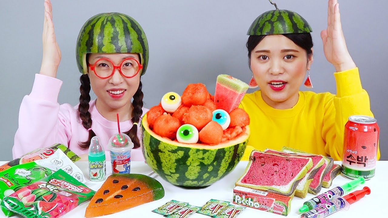 Мороженое Десерт Арбуз Mukbang
