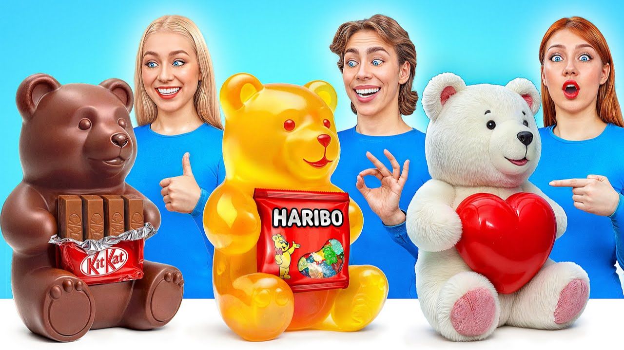 Мармеладная еда vs Настоящая еда vs Шоколадная еда Челлендж # Фантастические Лайфхаки Едой Mult