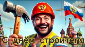 С днём строителя. Роскошная музыкальная открытка.