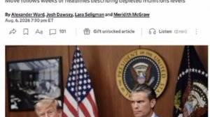 🇺🇸 Трамп обеспокоен утечками о запасах вооружений Пентагона — WSJ.