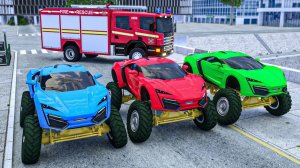 Спортивный автомобиль превращается в монстр-трак — крутой 3D мультик!