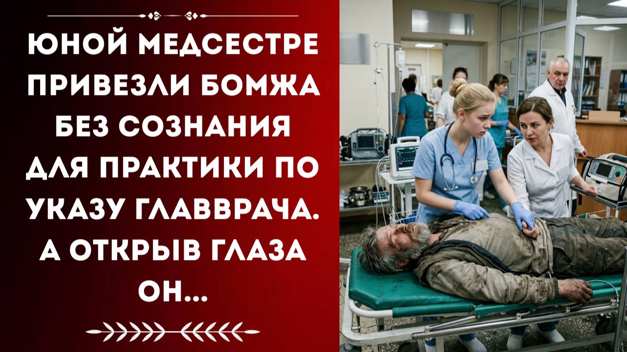 Юной МЕДСЕСТРЕ привезли БОМЖА без сознания для ПРАКТИКИ по указу ГЛАВВРАЧА. Истории из жизни.
