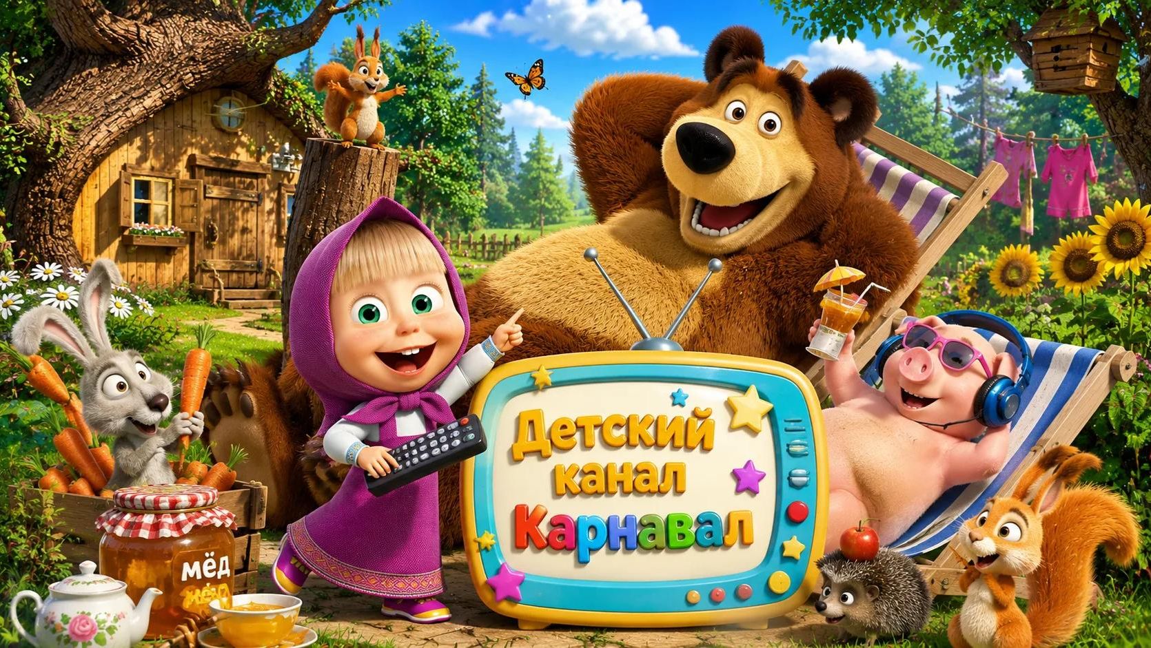 Маша и медведь, игры для детей.