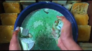 ASMR crush chalk 🟦⬜️🟠+H2O💦3в1