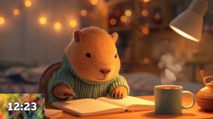 Таймер Помодоро 25:00 🐾 Уютный лоу-фай и милая капибара (Музыка для учебы и фокуса)
