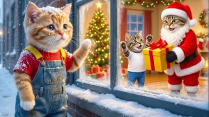 🎄😿 Рождественское желание рыжего котенка сбывается — любовь мамы-кошки творит чудо 💖🐾