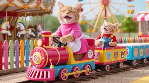 🐱🚂 Умный котенок и мама-кошка вместе зарабатывают деньги, чтобы покататься на поезде мечты!💰✨