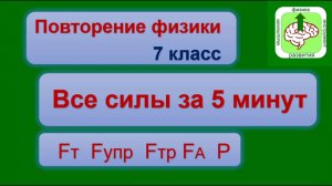Все силы из физики 7 класса за 5 минут