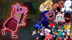 FNF Bacon(Vs Cannival Glitch) But Different Characters Sing It🎵 Everyone Peppa Pig(FULL WEEK)