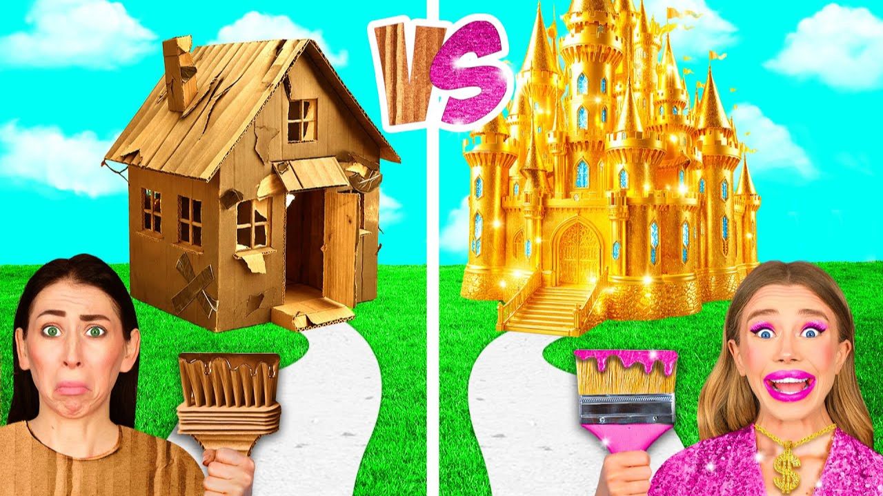 Домики Одного Цвета Бедная Vs Богатая Vs Ультра Богатая # Смешные Челленджи от TeenTeam Challen