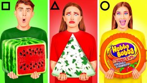 Геометрический Челлендж с Едой _ Съедобная Битв