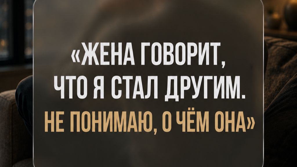 «Жена говорит, что я стал другим. Не понимаю, о чём она»