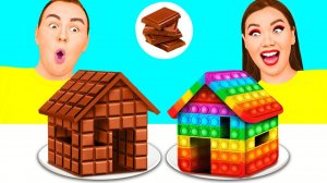 Челлендж. Шоколадная Еда vs Настоящая еда # Смешные Челленджи