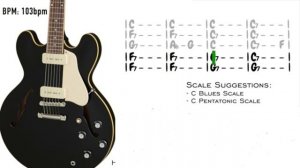 Bluesy Groove Guitar Backing Track in C