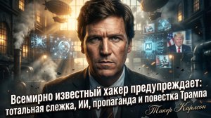 🤖Такер Карлсон | Хакер выносит мрачное предупреждение о слежке, ИИ, пропаганде и повестке Трампа