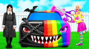Радужная машина vs Черная машина Челлендж # Крутые Розыгрыши и Трюки от PaRaRa Challenge